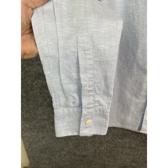 Ted Baker London Men's Size 5 (US XL) Linen Cotton Blend Pale Blue Long Sleeve - Picture 4 of 14